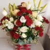 Large wooden crate with lilies, tulips, roses, and eucalyptus – MuscatFnC