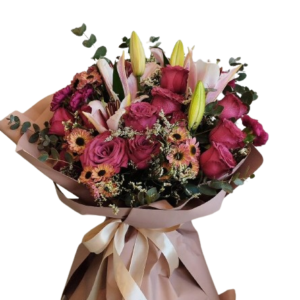 Large bouquet with roses, lilies, carnations, and chrysanthemums – MuscatFnC