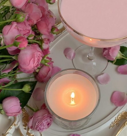 Omani roses and scented lighted candles from our Muscat flower and candle shop